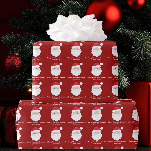 Von Santa Niedliche Custom Red Kids Weihnachten Geschenkpapier (Von Creator hochgeladen)