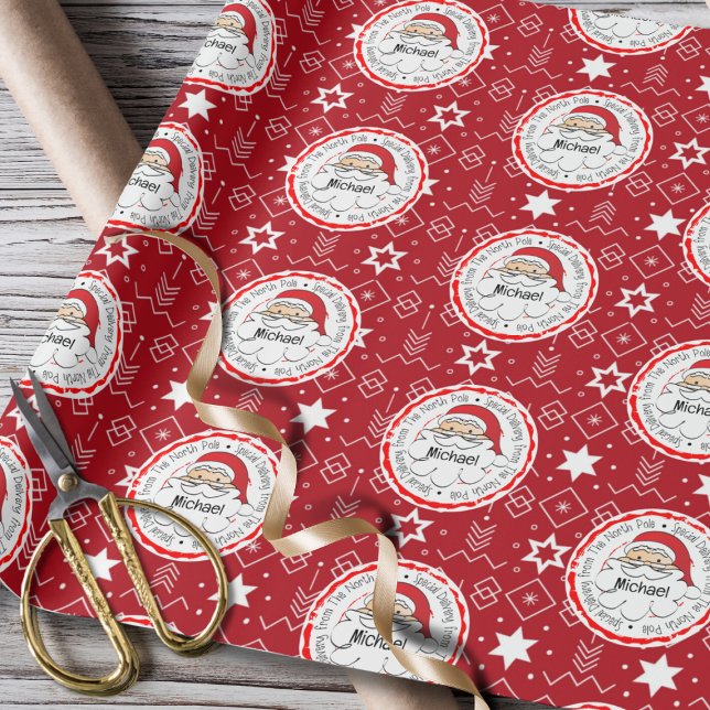 Von Santa Niedliche Schneeflocken Weihnachten Geschenkpapier (Von Creator hochgeladen)