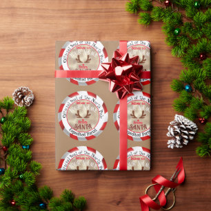 Von Santa Offizielles Siegel Rudolph auf Hellbraun Geschenkpapier