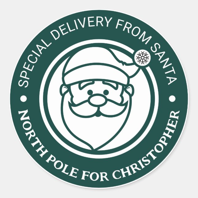 Von Santa Stickers North Pole Weihnachtsfeiertag (Vorderseite)