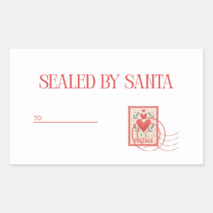 Von Santa Versiegelt Rotes und Weißes Weihnachts Rechteckiger Aufkleber