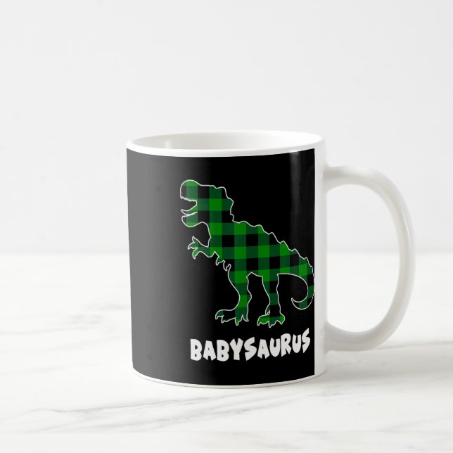 Von Saurus T-Rex Dinosaurier Kariert St Patricks D Kaffeetasse (Rechts)