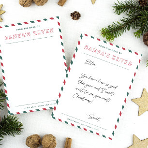 Von Schreibtisch der Weihnachtselfen Blanko-Weihna Mitteilungskarte