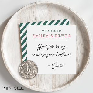 Von Schreibtisch der Weihnachtselfen Mini-Weihnach Mitteilungskarte