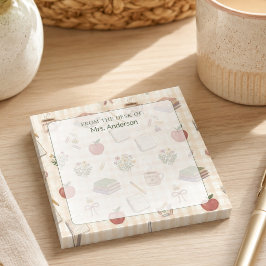 Von Schreibtisch von Lehrer Gingham Aquarell Post-it Klebezettel
