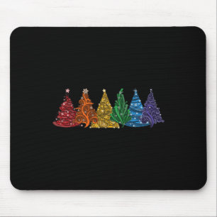 von sechs LGBTq Pride Rainbow Weihnachtsbaumen Vec Mousepad