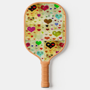 Von Shirley Taylor gemahlene Herzen Pickleball Schläger