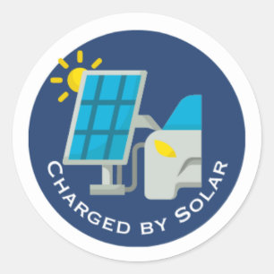 Von Solaraufklebern berechnete Elektrofahrzeuge Runder Aufkleber