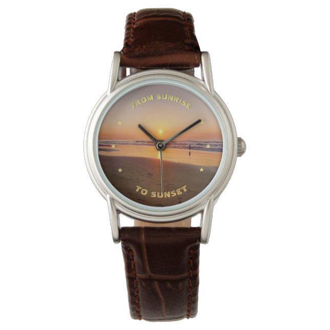 Von Sonnenaufgang bis Sonnenuntergang Armbanduhr (Vorderseite)