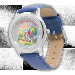 Von Sonnenuntergängen mit Niedlicher Hütte gespeis Armbanduhr