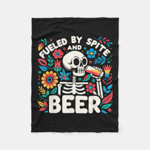 Von Spite and Biere Halloween Skeleton Floral Fleecedecke