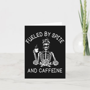 Von Spite und Coffein florales Halloween Skelett W Karte