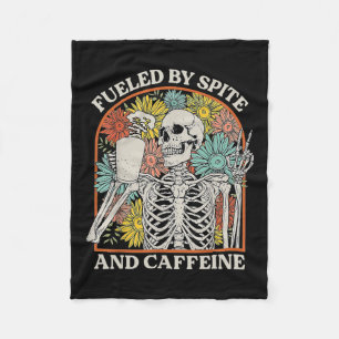 Von Spite und Coffein Skelett Halloween-Kaffee Fleecedecke