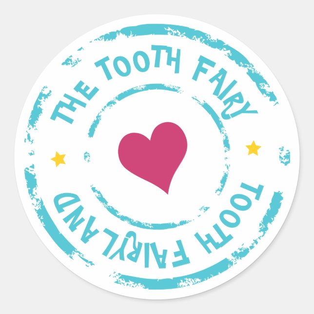 Von "The Tooth Fee" "Tooth Fee Briefmarke Sticker (Vorderseite)