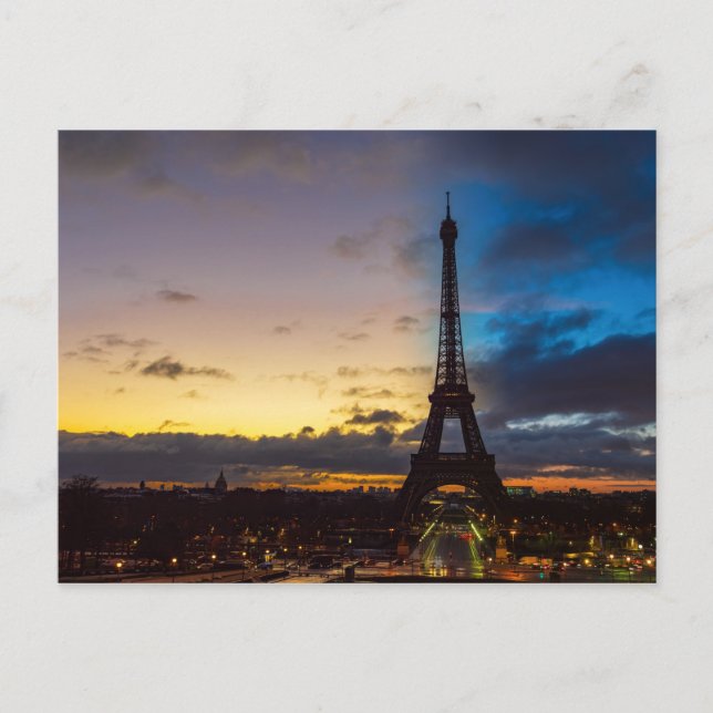 Von Trocadero aus können Sie den Eiffelturm von Ta Postkarte (Vorderseite)