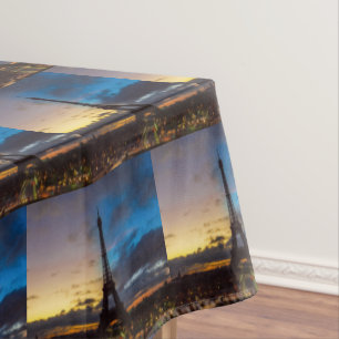 Von Trocadero aus können Sie den Eiffelturm von Ta Tischdecke