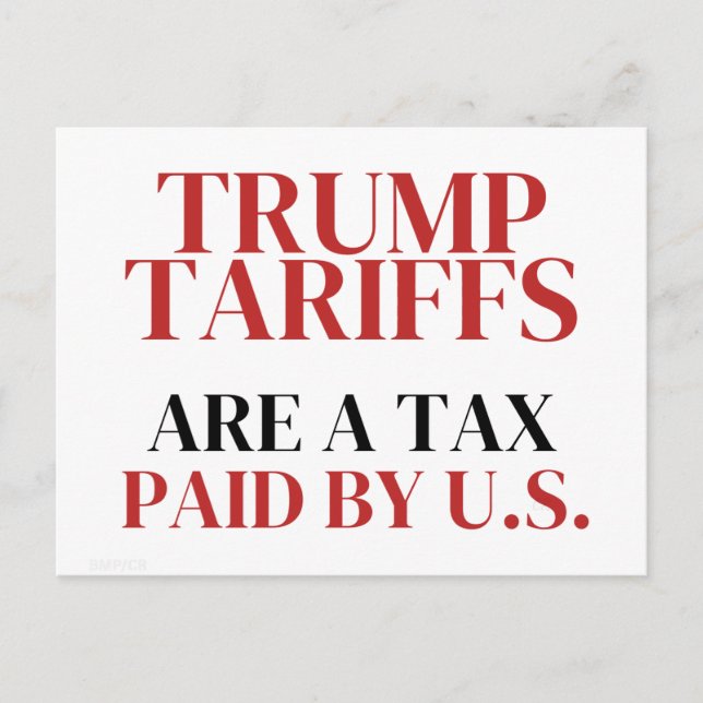 Von Trump erhobene Zölle sind Steuern, die von US  Postkarte (Vorderseite)