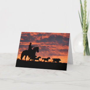 Von über die Miles Cowboy-Geburtskarte Karte