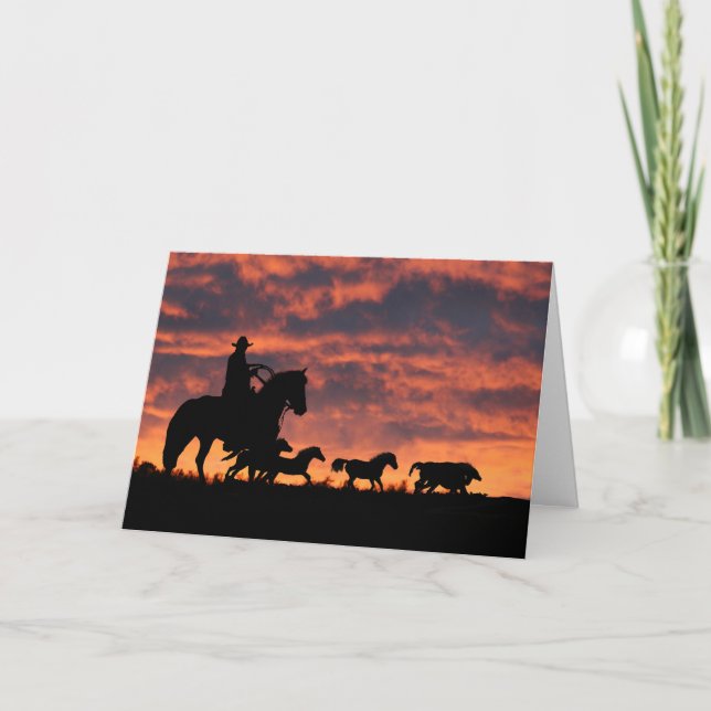 Von über die Miles Cowboy-Geburtskarte Karte (Vorderseite)