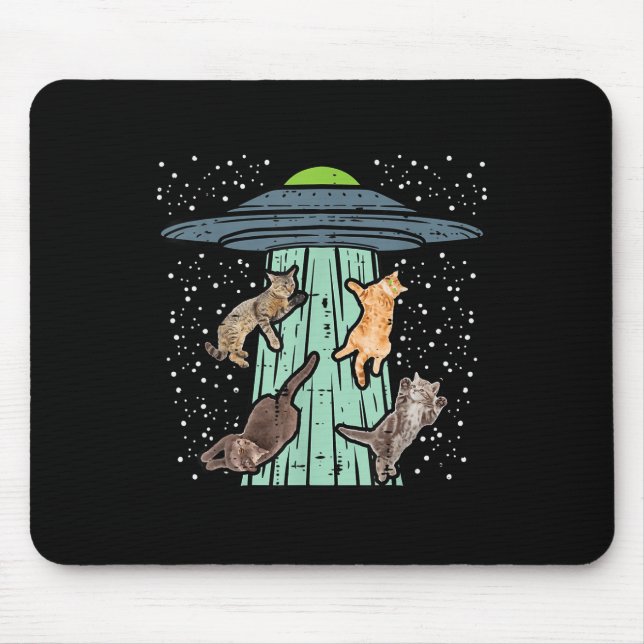 Von Ufo Funny Alien Space entführte Katzen Lover M Mousepad (Vorne)