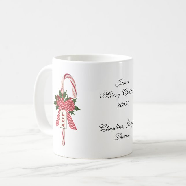 Von und zu den Leuten Candy Cane "Joy Weihnachten Kaffeetasse (Vorderseite Links)