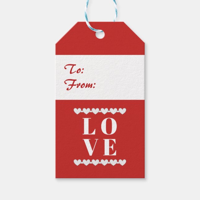 Von und zur LIEBE Geschenkanhänger (Vorderseite)
