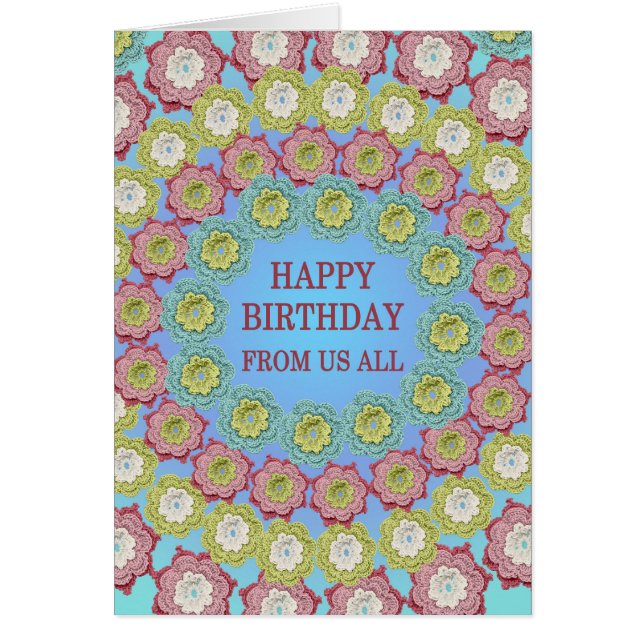 Von uns alle Geburtstag Crochet Blume (Vorne)