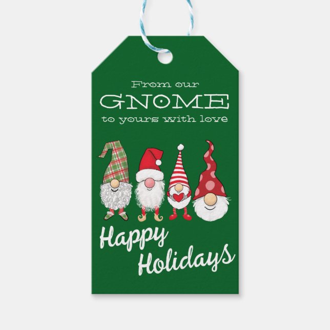 Von unserem Gnome zu Ihrem mit Liebe vom Urlaub Geschenkanhänger (Vorderseite)