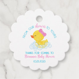 Von unserer Dusche zu Ihrer Gummi Duck Baby Dusche Geschenkanhänger