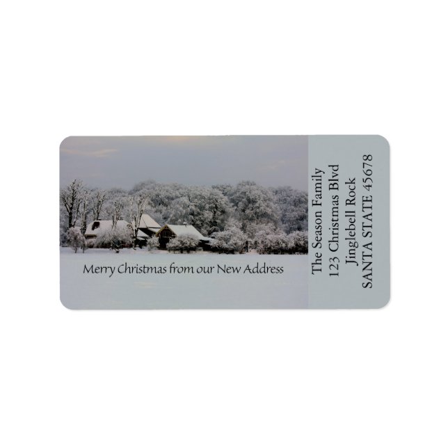 Von unserer neuen Adresse Winterwunderland Adressaufkleber (Vorne)