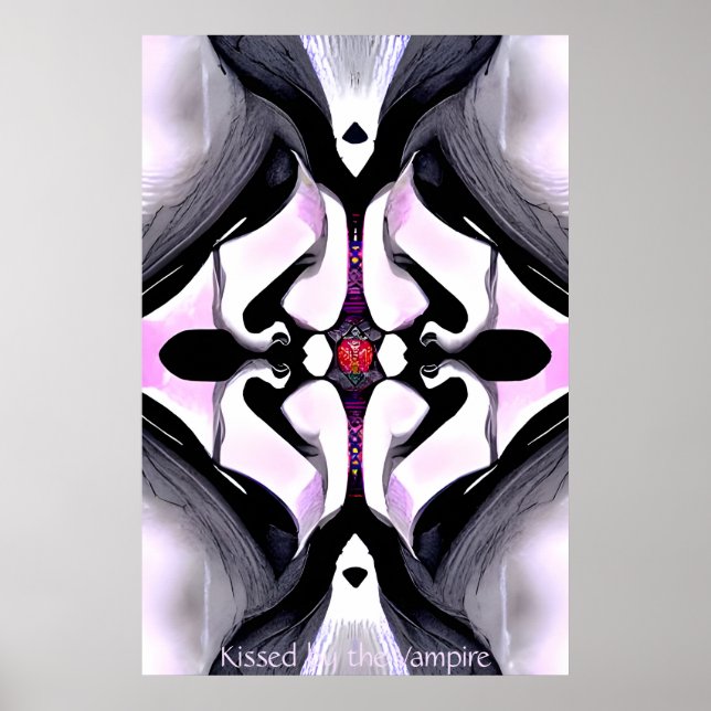 Von Vampire geküsst - Gotische Abstrakte künstleri Poster (Vorne)