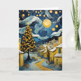Von Van Gogh Inspirierte Vintage Weihnachtskunst Feiertagskarte