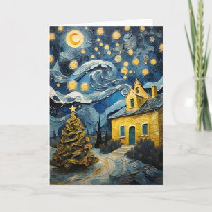 Von Van Gogh Inspirierte Vintage Weihnachtskunst Feiertagskarte