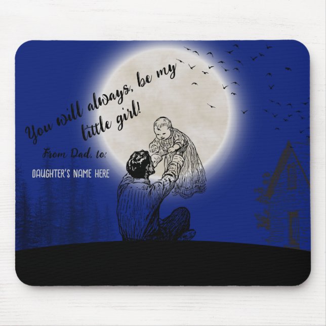 Von Vater zu Tochter - personalisierte Botschaft - Mousepad (Vorne)