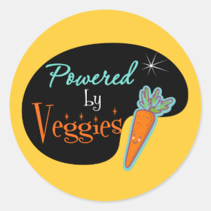 Von Veggies angetrieben Runder Aufkleber