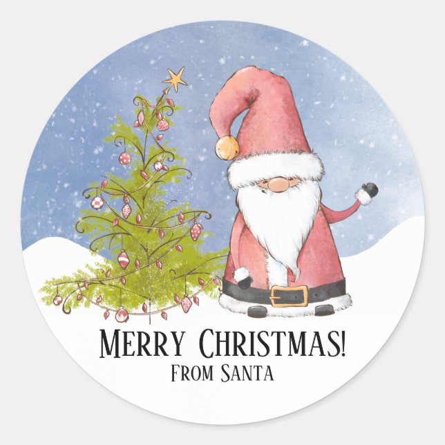 Von Weihnachten Runder Aufkleber (Vorderseite)