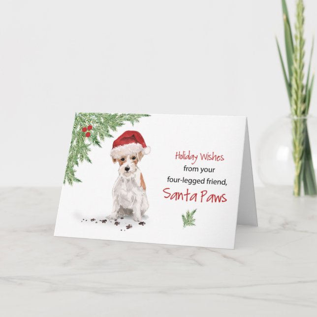 Von Wire Haired Jack Russell Terrier Weihnachten Karte (Vorderseite)