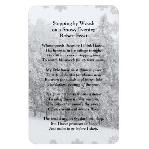 Von Woods Snowy Abend Robert Frost Gedicht stoppen Magnet