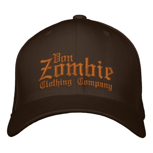 Von Zombie Skull Cap 001P Bestickte Kappe (Vorderseite)