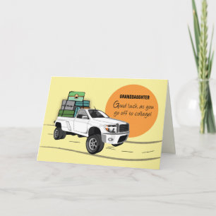 Von zur Uni im Pick-Up-LKW mit Gepäck Karte