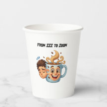 "Von Zzz zu Zoom" T-Shirt - Kaffeetasse Gesicht