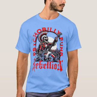 Voo Punk Rock Skelett Gitarre Psychobily Rebellion T-Shirt