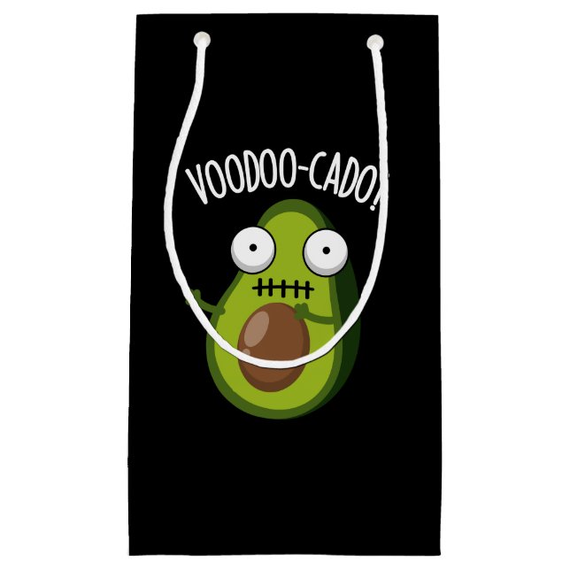 Voodoo-cado Funny Avocado Pun Dark BG Kleine Geschenktüte (Vorderseite)