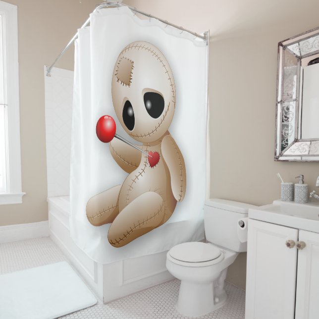 Voodoo Doll Cartoon in der Liebe Duschvorhang (Beispiel)