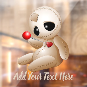 Voodoo Doll Cartoon in der Liebe Fensteraufkleber