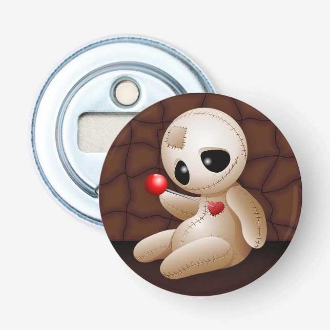 Voodoo Doll Cartoon in der Liebe Flaschenöffner (Vorderseite)