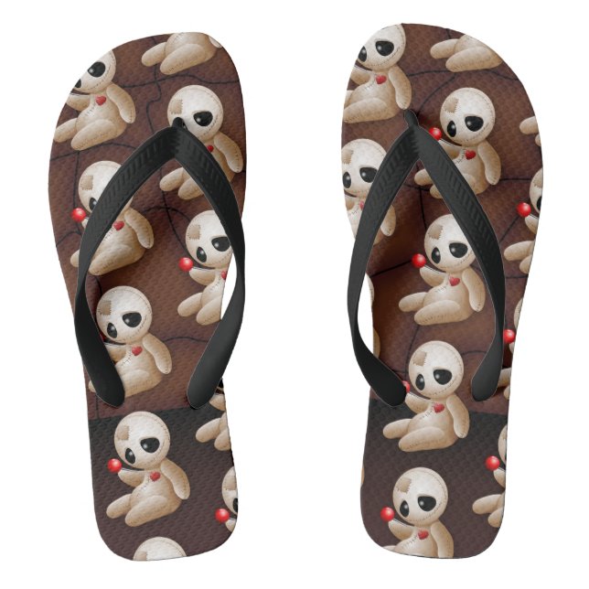 Voodoo Doll Cartoon in der Liebe Flip Flops (Fußbett)