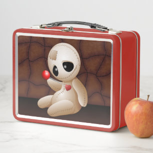 Voodoo Doll Cartoon in der Liebe Metall Brotdose