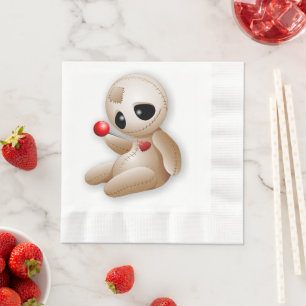 Voodoo Doll Cartoon in der Liebe Serviette