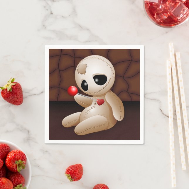 Voodoo Doll Cartoon in der Liebe Serviette (Beispiel)